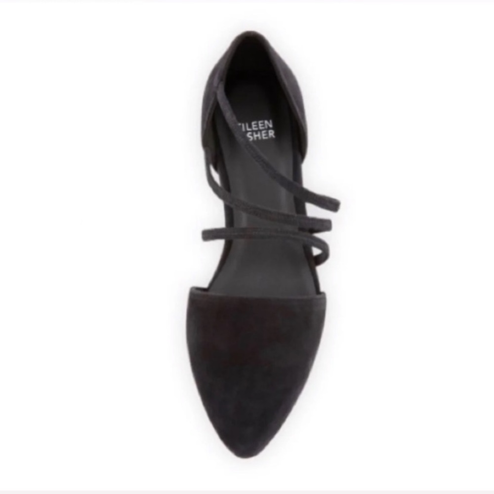 Eileen Fisher Black Strappy Suede Flats size 7.5 - Picture 3 of 6
